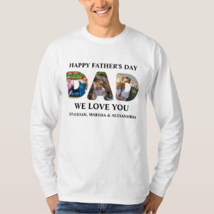 Create your own 3 photo collage Happy Fathers day T-Shirt