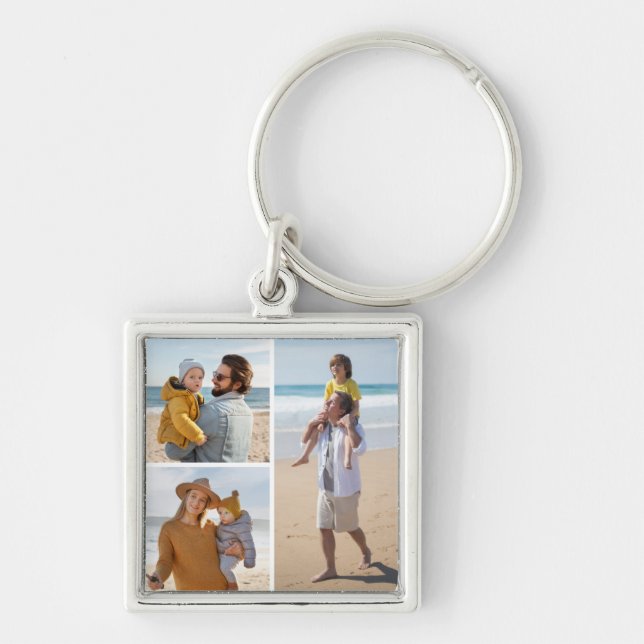 Create Your Own 3 Photo Collage Key Ring (Front)