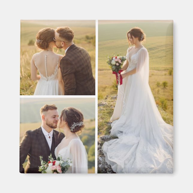 Create Your Own 3 Photo Collage Magnet (Front)