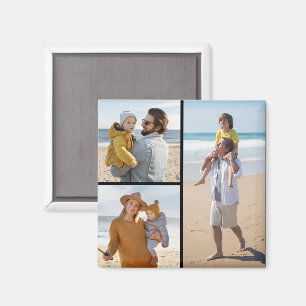 Create Your Own 3 Photo Collage Magnet