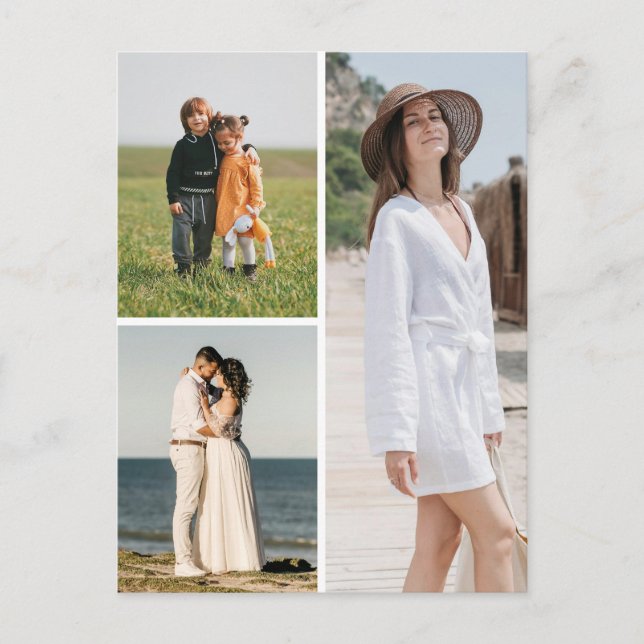 Create Your Own 3 Photo Collage Postcard (Front)