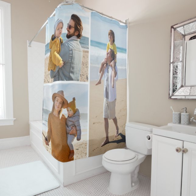 Create Your Own 3 Photo Collage Shower Curtain (In Situ)
