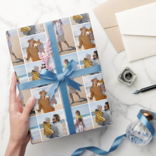 Create Your Own 3 Photo Collage Wrapping Paper