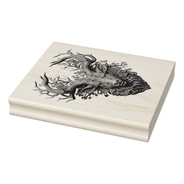 Create Your Own 3D Faux Bois Golden Carved Satyr Rubber Stamp (Stamp)