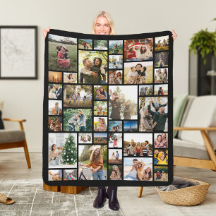 Create Your Own 42 Photo Collage Sherpa Blanket