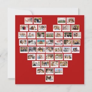 Create Your Own 44 Photo Collage Heart Card