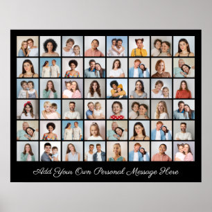 Create Your Own 48 Photo Collage Add Your Greeting Poster