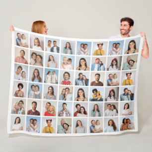 Create Your Own 48 Photo Collage Fleece Blanket