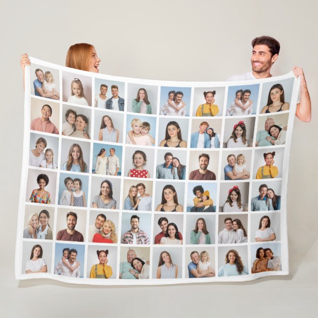 Create Your Own 48 Photo Collage  Fleece Blanket (In Situ)