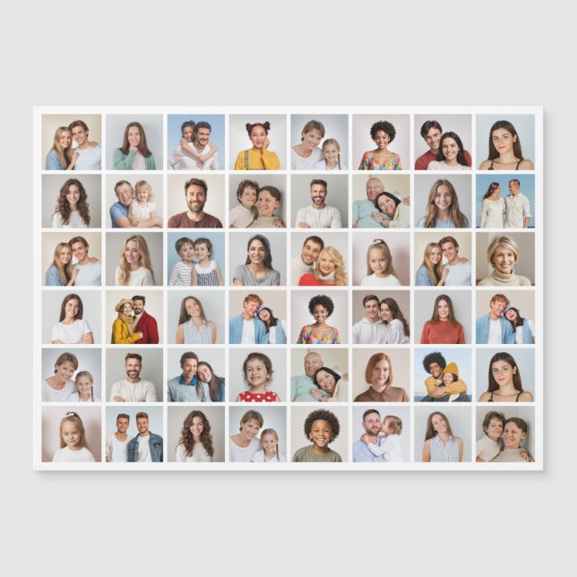 Create Your Own 48 Photo Collage Magnetic Card (Front)