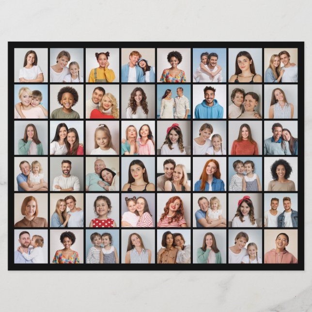 Create Your Own 48 Photo Collage Paper Sheet (Front)
