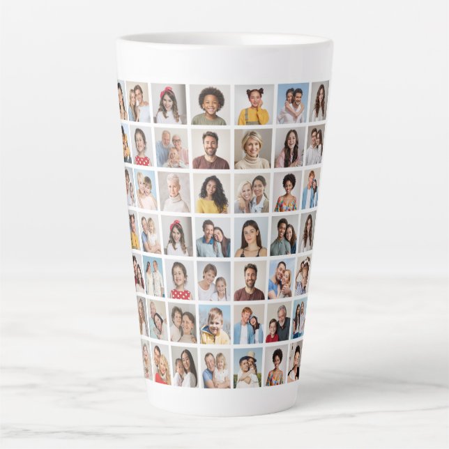 Create Your Own 49 Photo Collage  Latte Mug (Front)