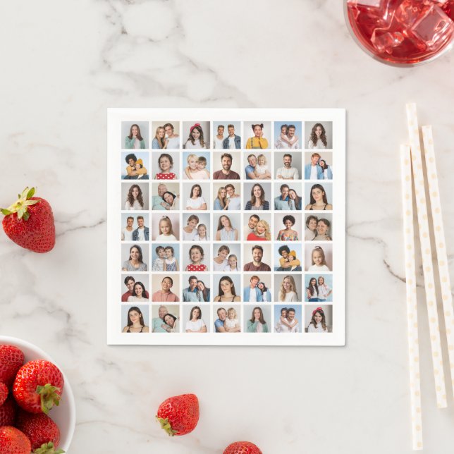 Create Your Own 49 Photo Collage Napkin (Insitu)