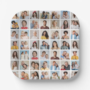 Create Your Own 49 Photo Collage Paper Plate