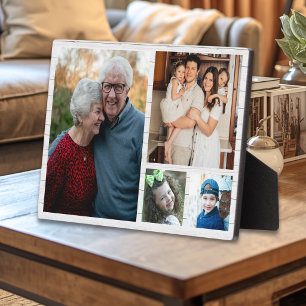 Create Your Own 4 Family Photo Collage Marble Plaque