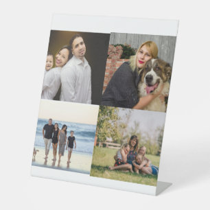 Create Your Own 4 Family Photo Collage Pedestal Sign