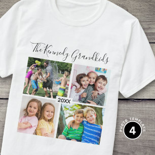 Create Your Own 4 Grandkids Photo Grandpararents T-Shirt