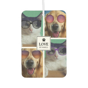 Create Your Own 4 Pet Photo Collage Car Air Freshener