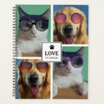 Create Your Own 4 Pet Photo Collage   Planner<br><div class="desc">A beautiful design featuring 4 photos of your family pet photos with the word "\LOVE" centred in the middle along with pet name. A beautiful design for your yourself or a wonderful keepsake gift for your friends and family. Customise the text the pet photos and make it your own. Create...</div>