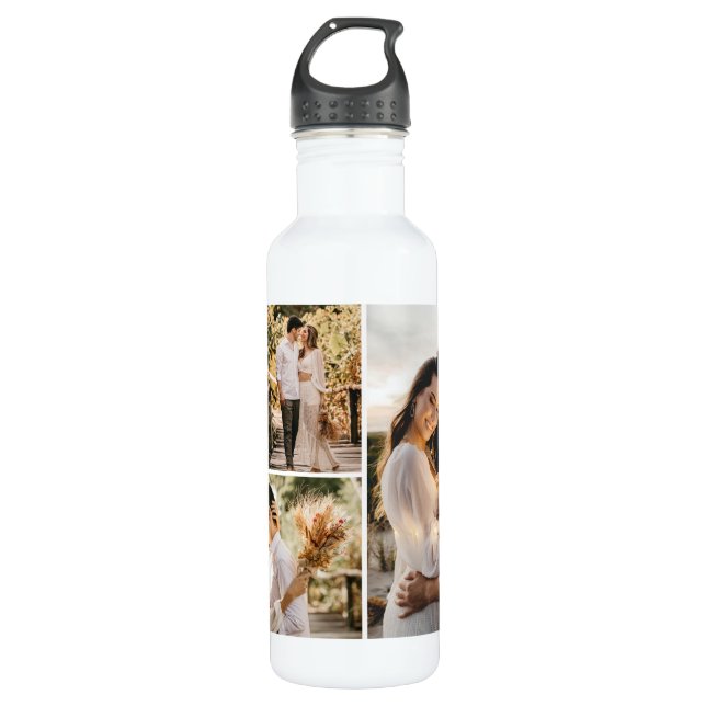 Create Your Own 4 Photo Collage 710 Ml Water Bottle (Front)