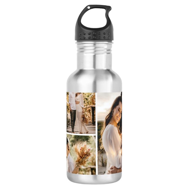 Create Your Own 4 Photo Collage 710 Ml Water Bottle (Front)