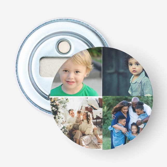 Create Your Own 4 Photo Collage Bottle Opener (Front)