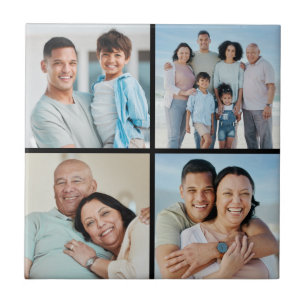 Create Your Own 4 Photo Collage Ceramic Tile
