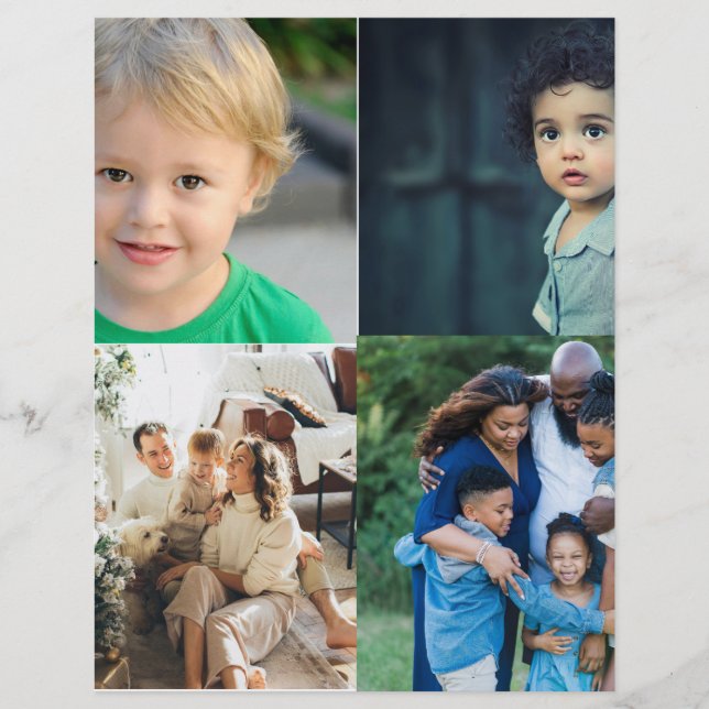 Create Your Own 4 Photo Collage Custom Letterhead (Front)