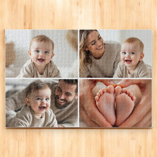 Create Your Own 4 Photo Collage Cute Baby  Jigsaw Puzzle (Creator Uploaded)