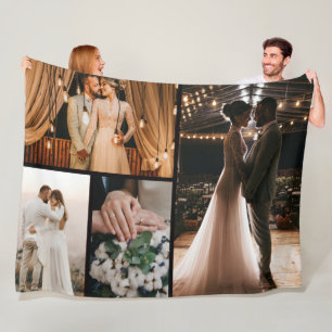 Create Your Own 4 Photo Collage Fleece Blanket