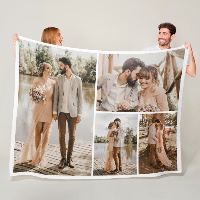 Create Your Own 4 Photo Collage Fleece Blanket (In Situ)