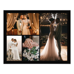 Create Your Own 4 Photo Collage Framed Poster