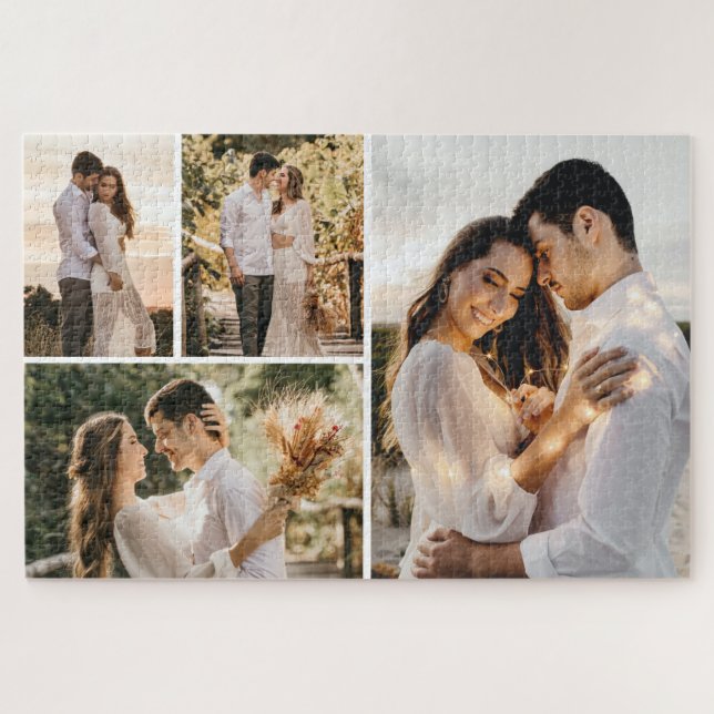 Create Your Own 4 Photo Collage Jigsaw Puzzle (Horizontal)