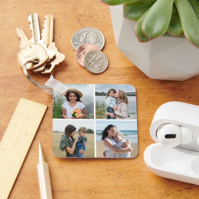 Create Your Own 4 Photo Collage Key Ring (Desk)