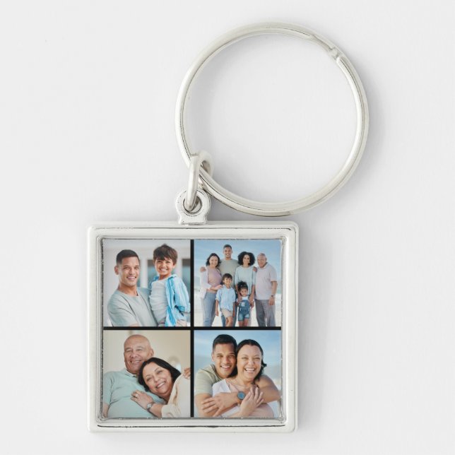 Create Your Own 4 Photo Collage Key Ring (Front)