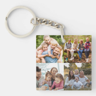 Create your Own 4 Photo Collage Key Ring