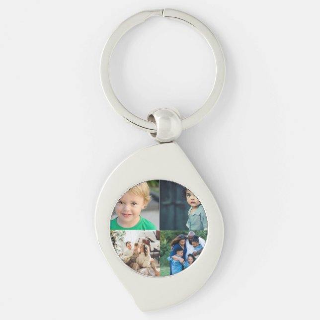 Create Your Own 4 Photo Collage Key Ring (Front)