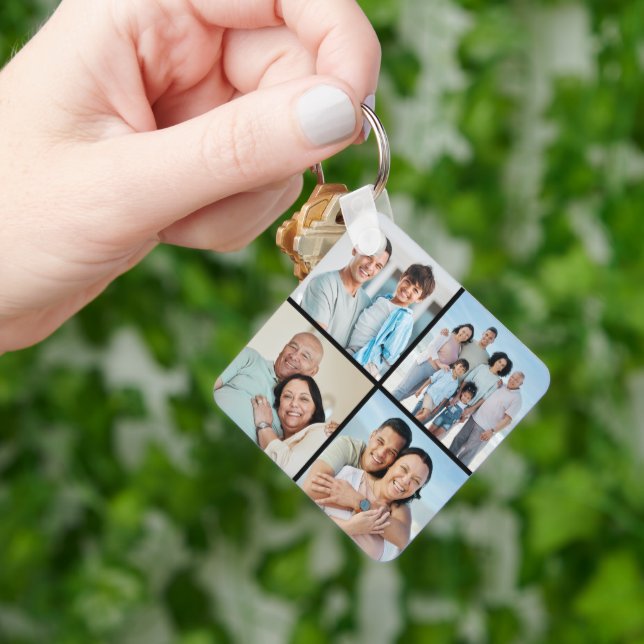 Create Your Own 4 Photo Collage Key Ring (Hand)