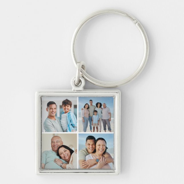 Create Your Own 4 Photo Collage Key Ring (Front)