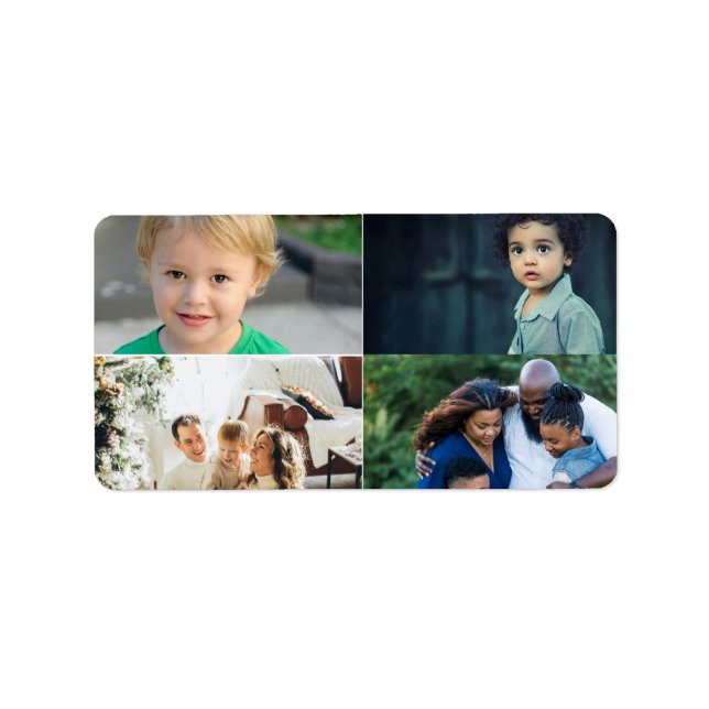 Create Your Own 4 Photo Collage Label (Front)