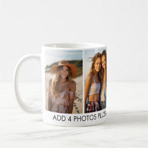 Create Your Own 4 Photo Collage - Modern, Minimal Coffee Mug