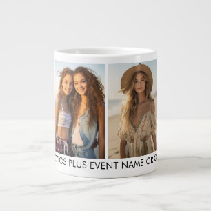Create Your Own 4 Photo Collage - Modern, Minimal Large Coffee Mug