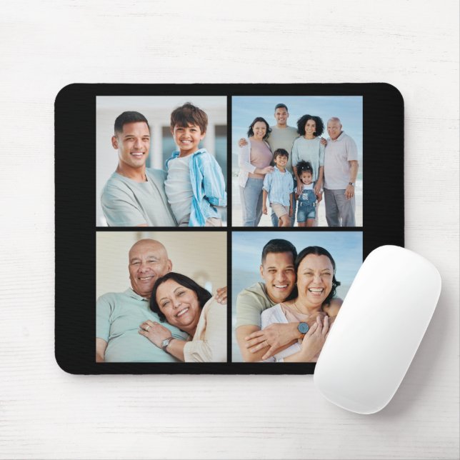 Create Your Own 4 Photo Collage Mouse Pad (With Mouse)