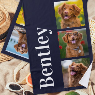 Create Your Own 4 Photo Collage Personalised Dog Beach Towel