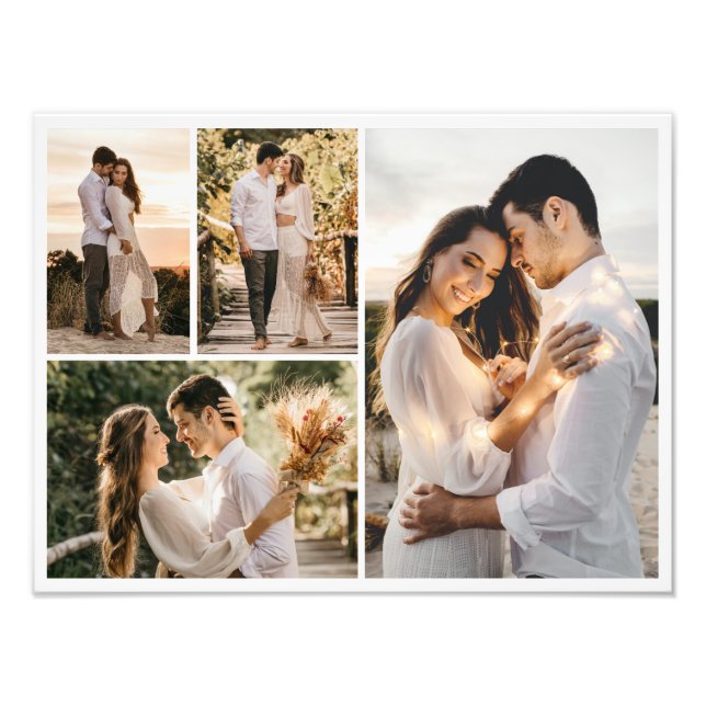 Create Your Own 4 Photo Collage Photo Enlargement Print (Front)