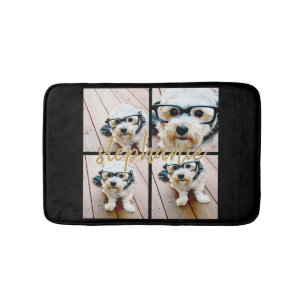 Create Your Own 4 Photo Collage - Script Name Bath Mat
