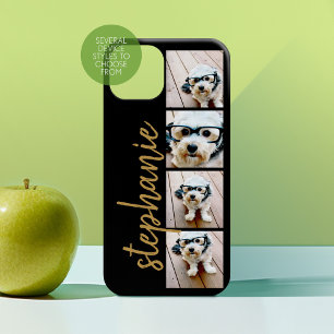 Create Your Own 4 Photo Collage - Script Name iPhone 16 Case