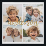 Create Your Own 4 Photo Collage - Script Name Faux Canvas Print<br><div class="desc">Use up to four square or selfie phone photos to create a unique and personal gift. If you need to adjust the pictures,  click on the customise tool to make changes.</div>