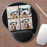 Create Your Own 4 Photo Collage - Script Name Gel Mouse Pad<br><div class="desc">Use up to four square or selfie phone photos to create a unique and personal gift. Or you can keep the hipster puppy and make a trendy keepsake. If you need to adjust the pictures,  click on the customise tool to make changes.</div>