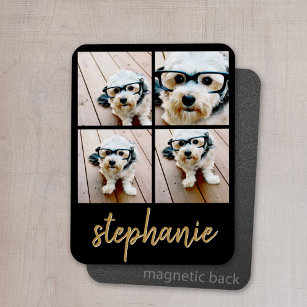 Create Your Own 4 Photo Collage - Script Name Magnet